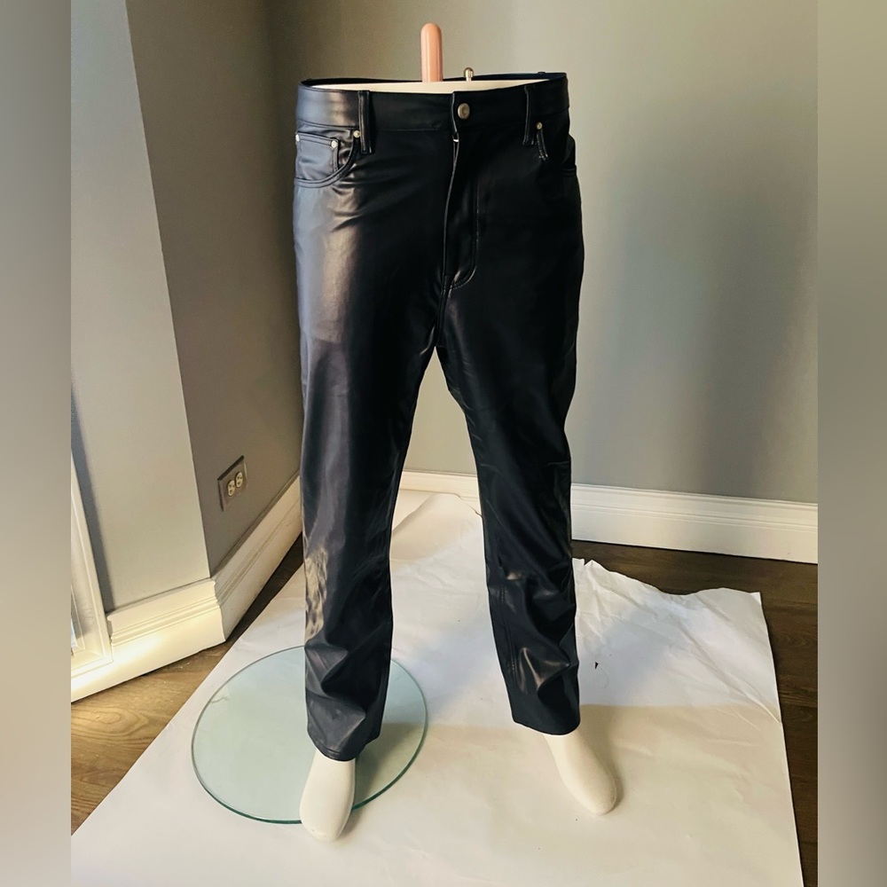 ASOS Men's Sleek Black Faux Leather Jean